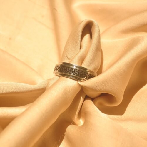 Patterned steel ring (size 7)