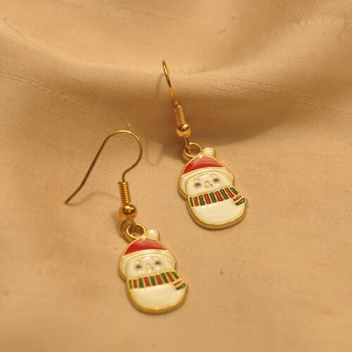 Mini snowman christmas earrings